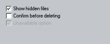 Checked, unchecked, and disabled Checkbox95 controls