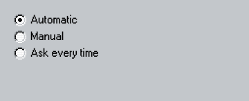 Three RadioButton95 options with Automatic selected