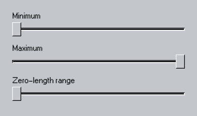 Slider95 minimum, maximum, and zero-length range states